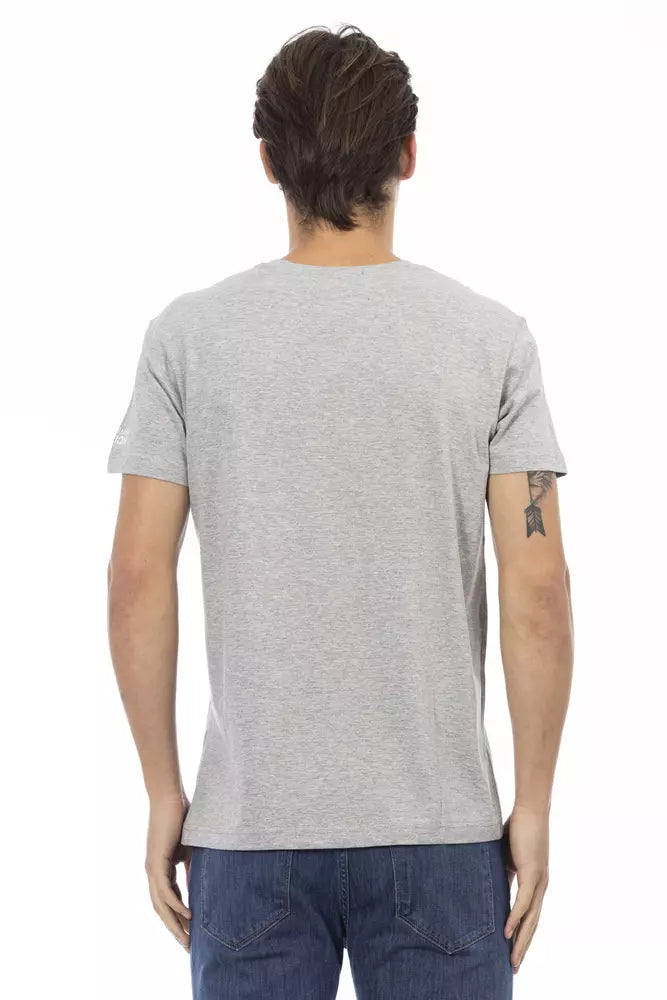 Trussardi Action Graues Baumwoll-T-Shirt für Herren