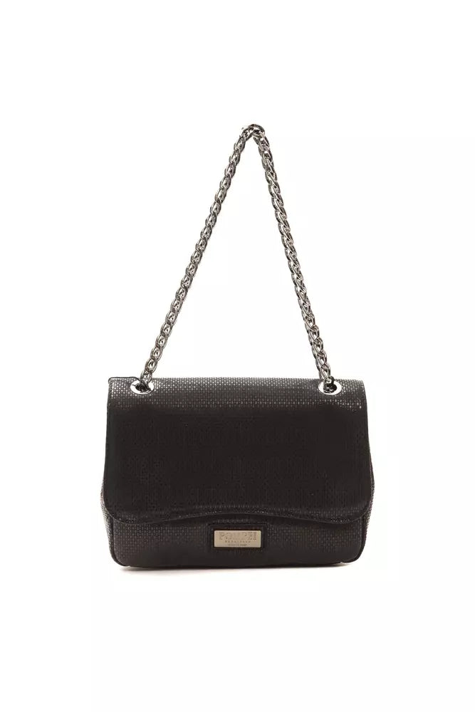 Pompei Donatella – Umhängetasche aus schwarzem Leder für Damen