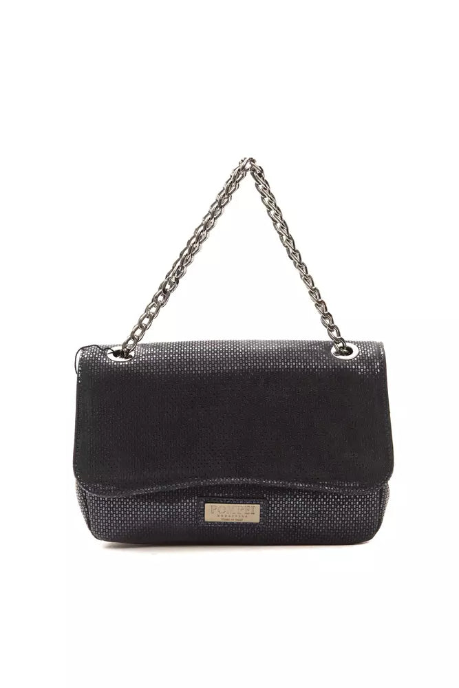 Pompei Donatella Damen-Umhängetasche aus blauem Leder