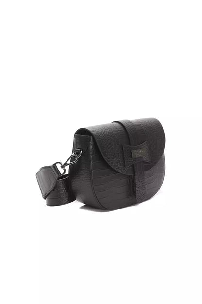 Pompei Donatella – Umhängetasche aus schwarzem Leder für Damen