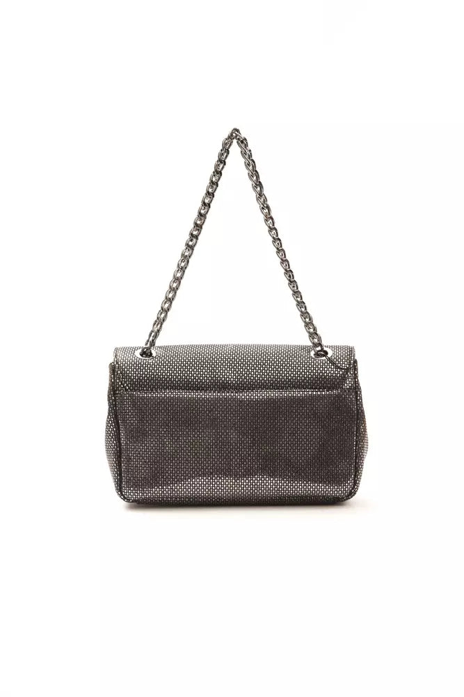 Pompei Donatella Graue Leder-Umhängetasche für Damen