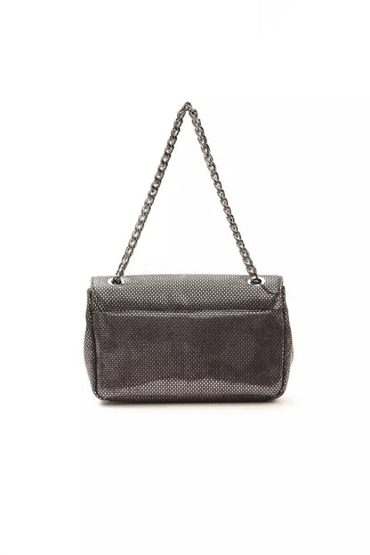 Pompei Donatella Graue Leder-Umhängetasche für Damen