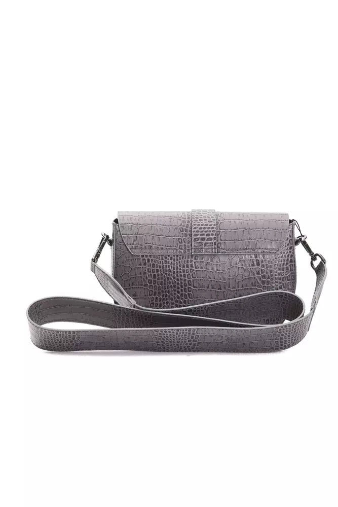 Pompei Donatella Graue Leder-Umhängetasche für Damen