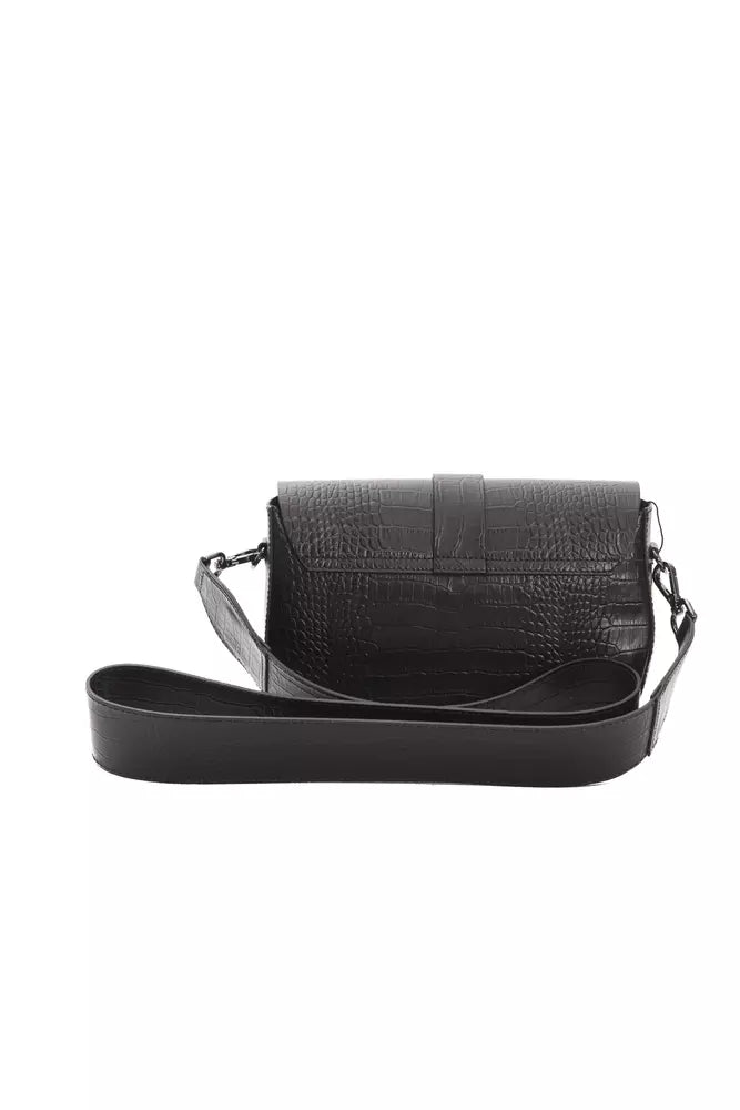 Pompei Donatella – Umhängetasche aus schwarzem Leder für Damen