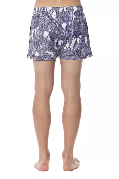 Roberto Cavalli Sport Hellblaue Polyester-Badehose für Herren