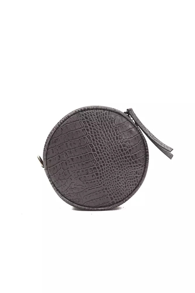 Pompei Donatella Graue Leder-Umhängetasche für Damen