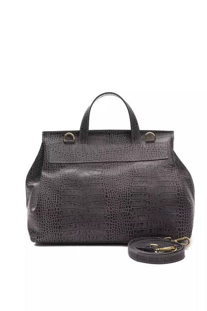 Pompei Donatella Graue Leder Damen Umhängetasche