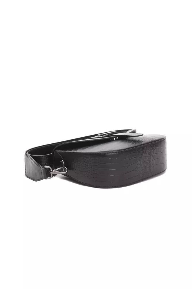 Pompei Donatella – Umhängetasche aus schwarzem Leder für Damen