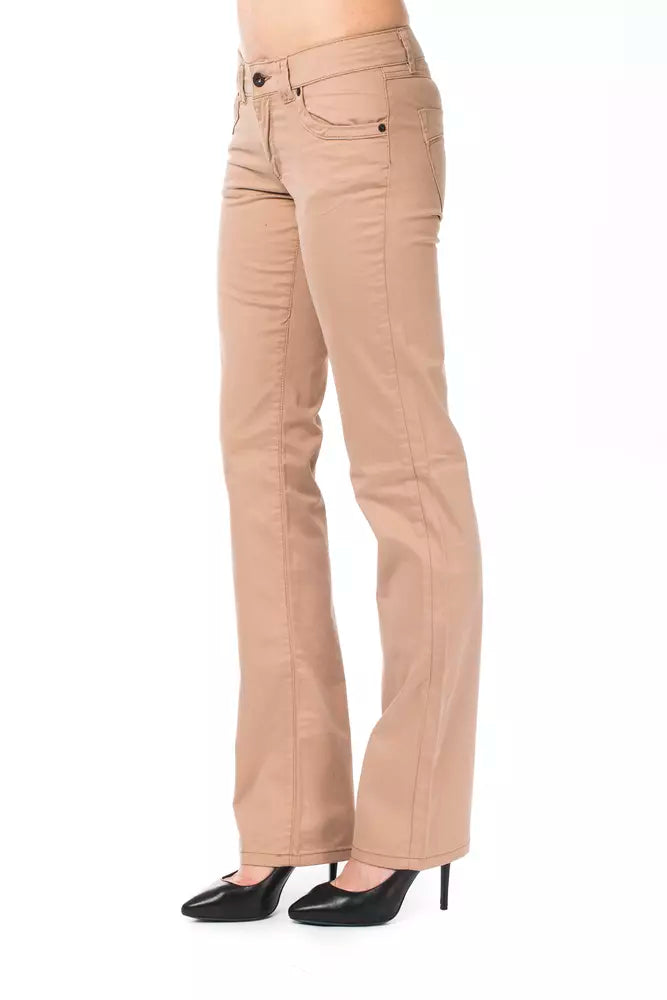 Ungaro Fever Beige Baumwollhose für Damen