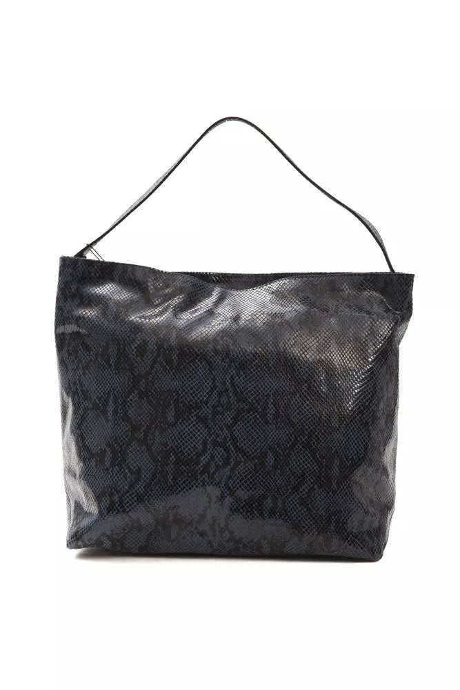 Pompei Donatella Damen-Umhängetasche aus blauem Leder