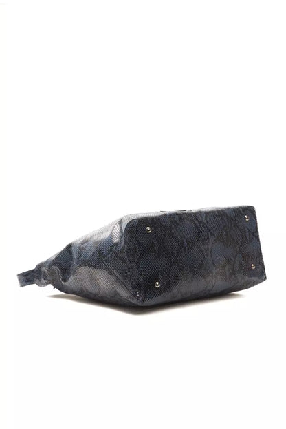 Pompei Donatella Damen-Umhängetasche aus blauem Leder