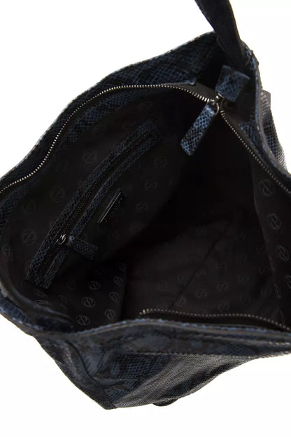 Pompei Donatella Damen-Umhängetasche aus blauem Leder