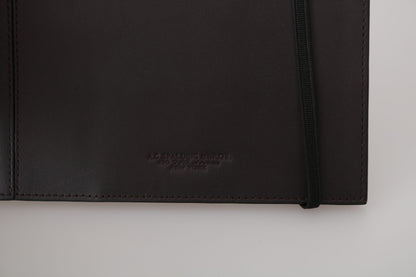 AG Spalding &amp; Bros. Schwarzes Leder-Reiseportemonnaie mit zweifacher Faltschließe und Logo