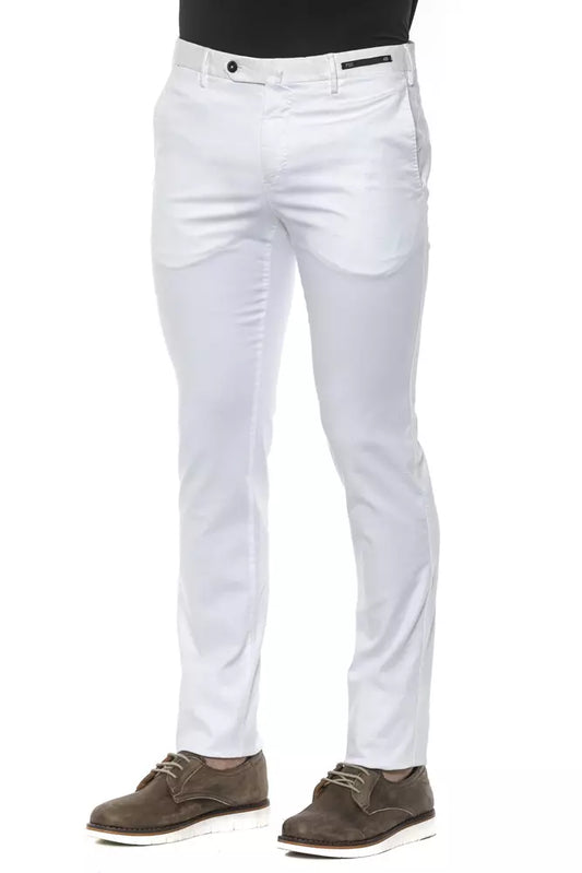 PT Torino Herren Slim Fit Hose aus weißer Baumwolle