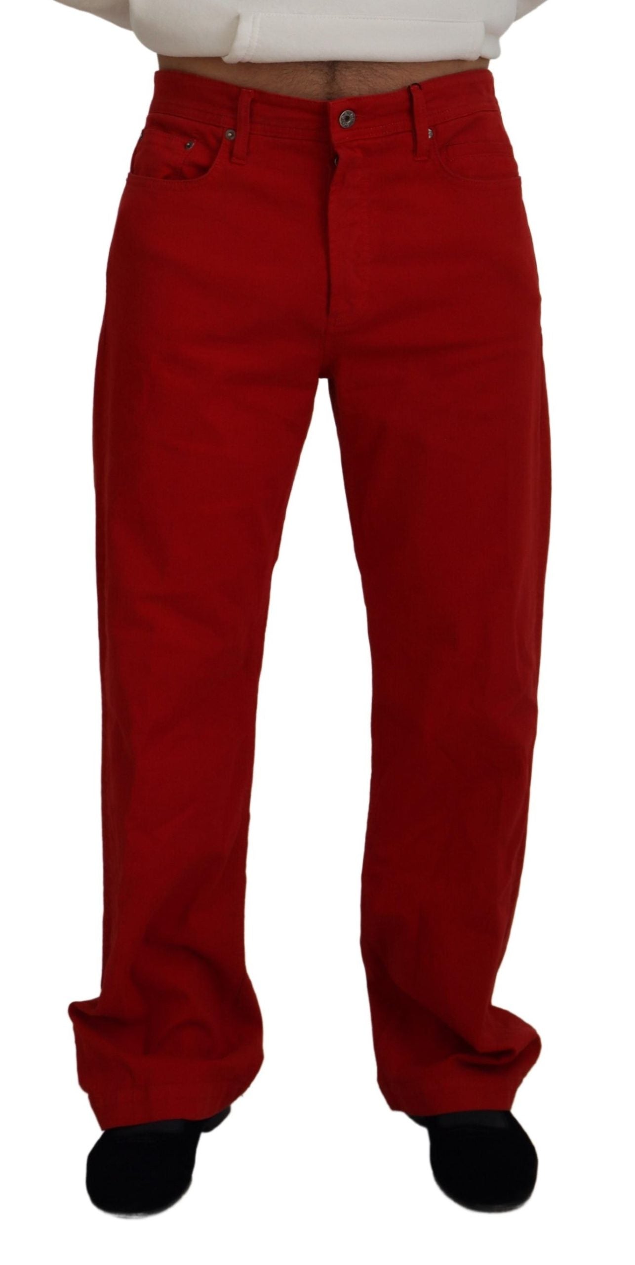 Dolce &amp; Gabbana Rote Straight Fit Jeans aus Baumwolle für Herren