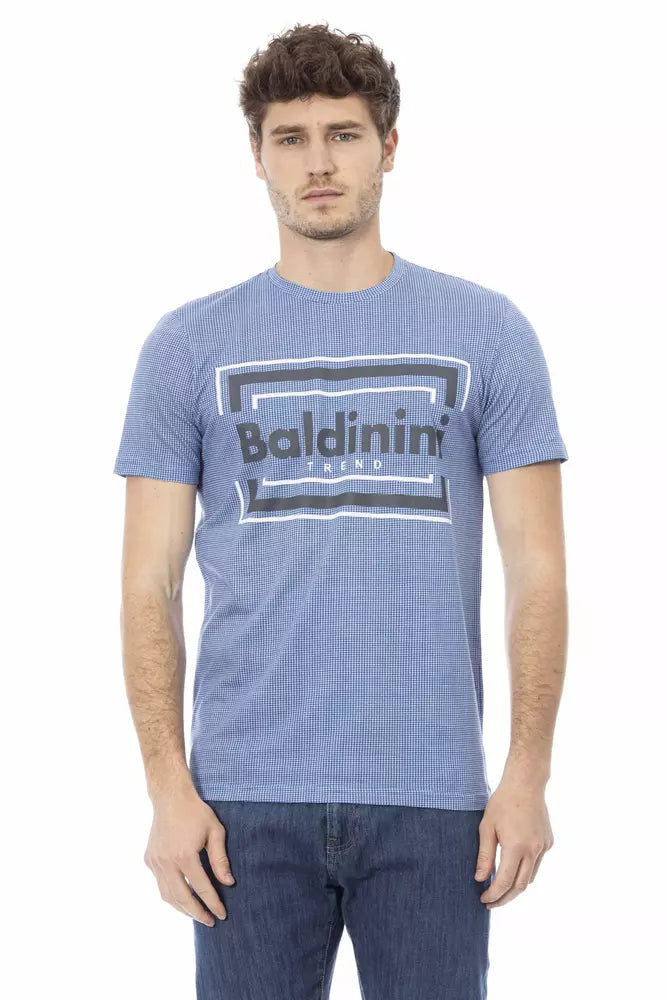Baldinini Trend Hellblaues Herren-T-Shirt aus Baumwolle