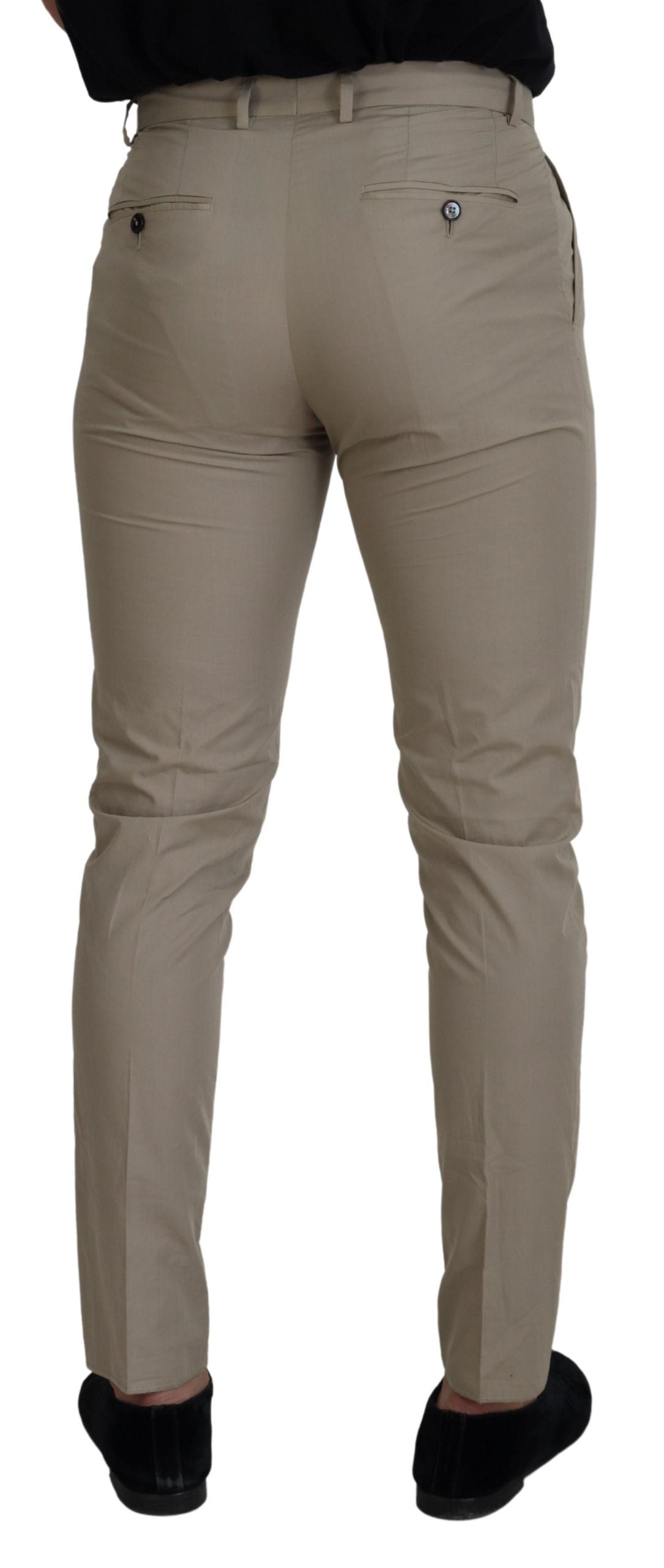 Dolce & Gabbana Beige Cotton Slim Fit Men Pants