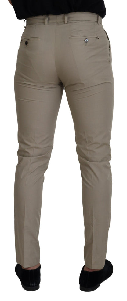 Dolce & Gabbana Beige Cotton Slim Fit Men Pants