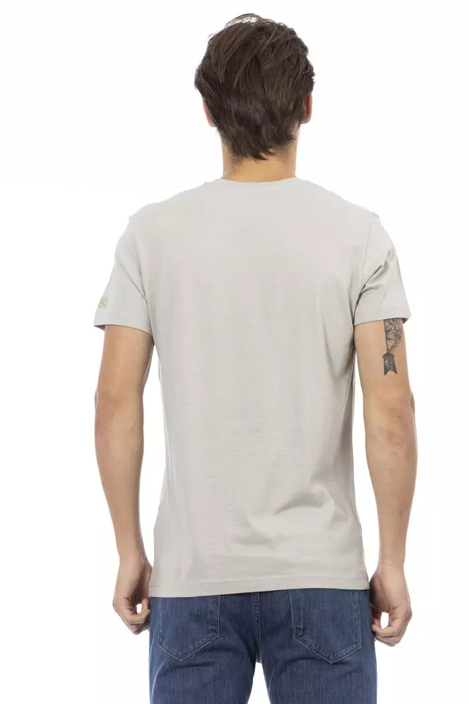 Trussardi Action Graues Baumwoll-T-Shirt für Herren