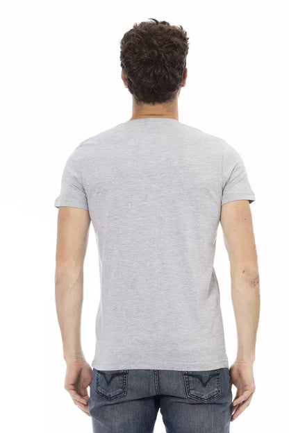 Trussardi Action Graues Baumwoll-T-Shirt für Herren