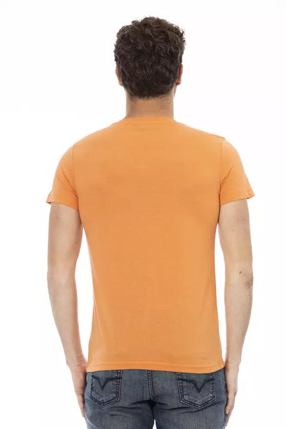 Trussardi Action Orange Baumwolle Herren T-Shirt mit V-Ausschnitt