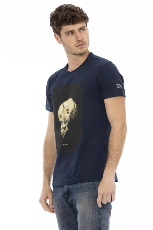Trussardi Action Blaues Herren-T-Shirt aus Baumwolle