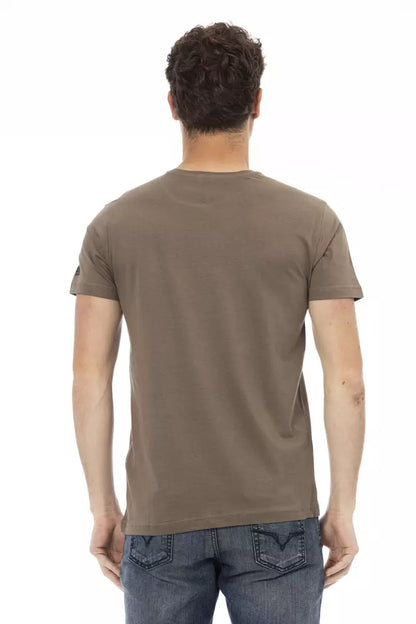 Trussardi Action Braunes Herren-T-Shirt aus Baumwolle