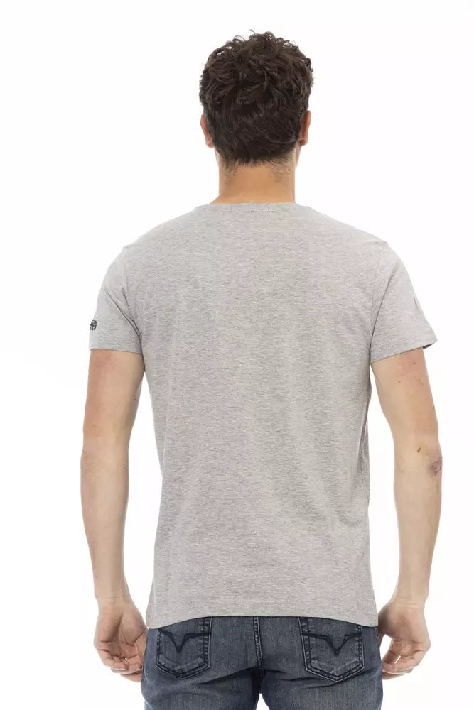 Trussardi Action Graues Baumwoll-T-Shirt für Herren