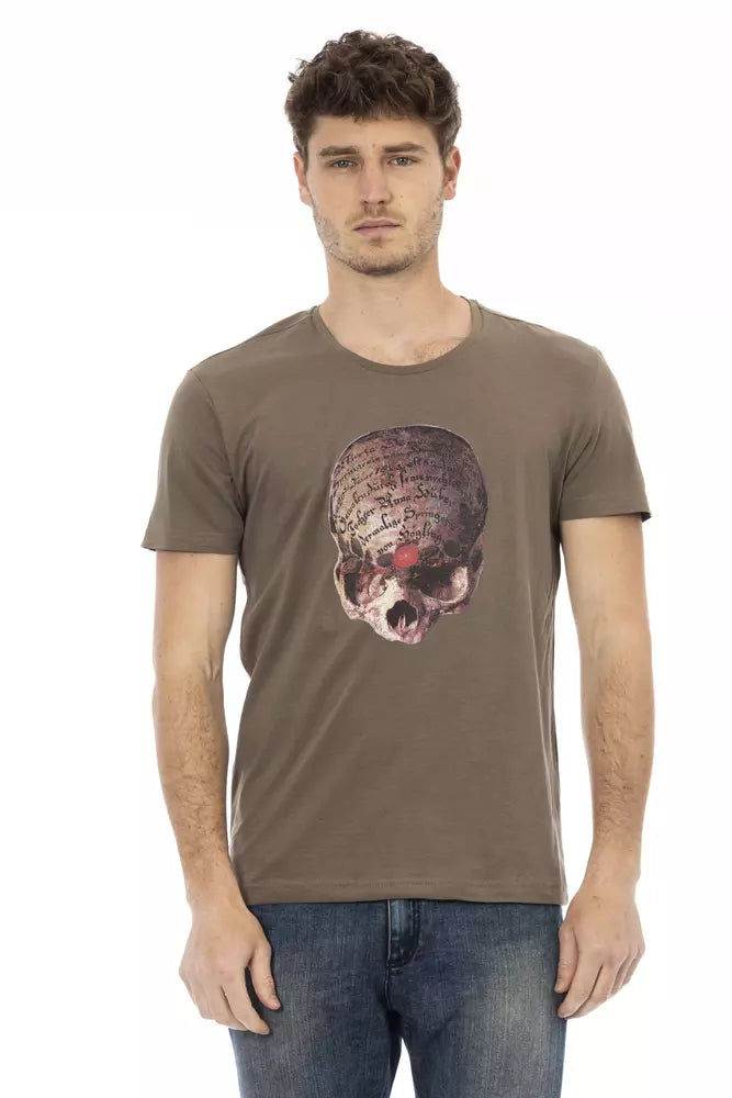 Trussardi Action Braunes Herren-T-Shirt aus Baumwolle