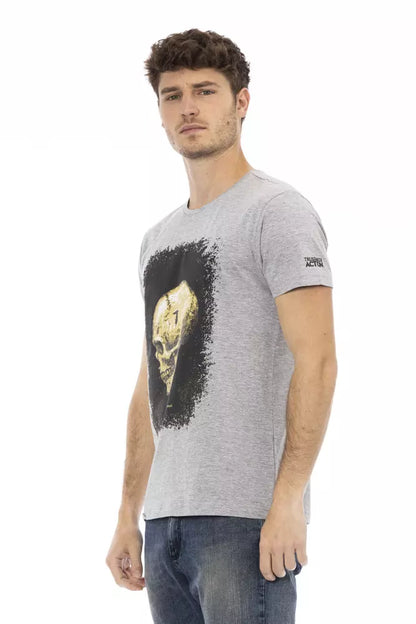 Trussardi Action Graues Herren-T-Shirt aus Baumwolle