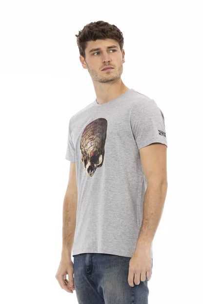 Trussardi Action Graues Baumwoll-T-Shirt für Herren