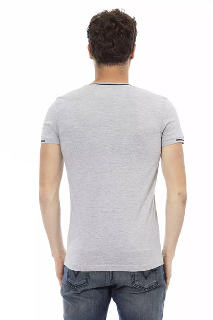 Trussardi Action Graues Baumwoll-T-Shirt für Herren