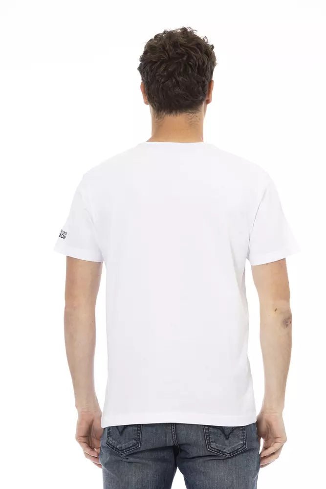 Trussardi Action Weißes Baumwoll-T-Shirt für Herren