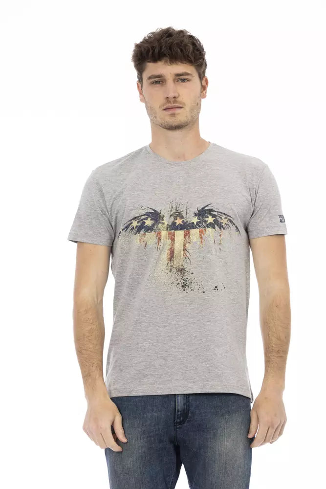 Trussardi Action Graues Baumwoll-T-Shirt für Herren