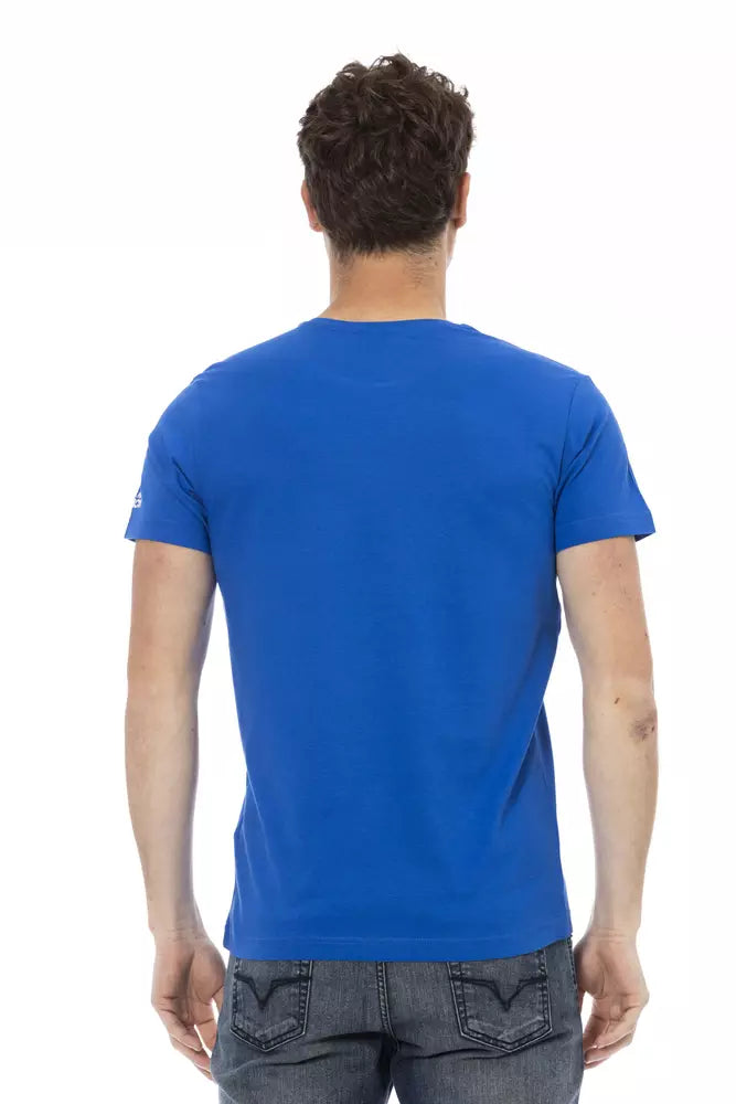 Trussardi Action Blaues Herren-T-Shirt aus Baumwolle