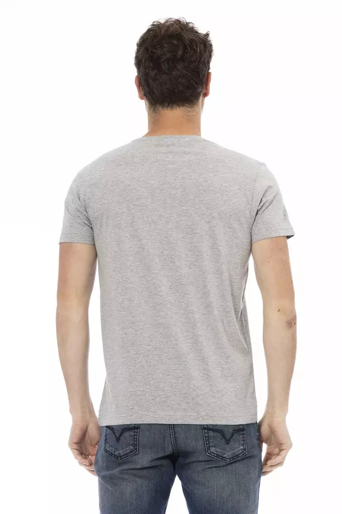 Trussardi Action Graues Baumwoll-T-Shirt für Herren
