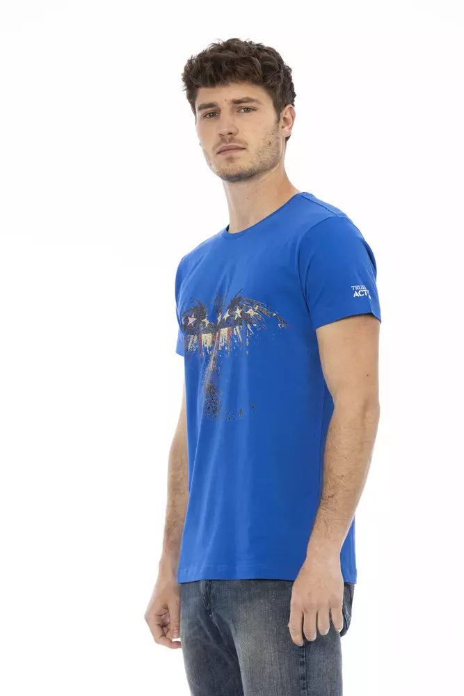 Trussardi Action Blaues Herren-T-Shirt aus Baumwolle