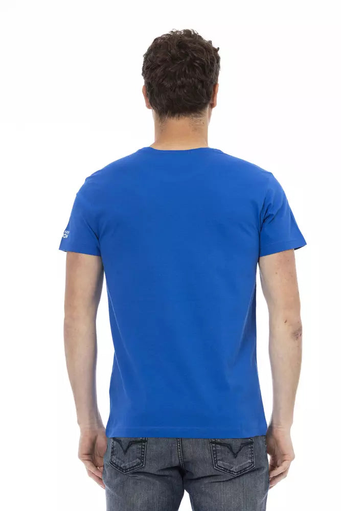 Trussardi Action Blaues Herren-T-Shirt aus Baumwolle