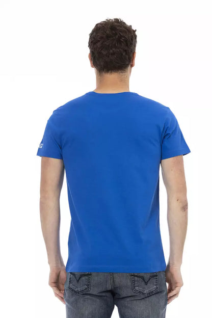 Trussardi Action Blaues Herren-T-Shirt aus Baumwolle