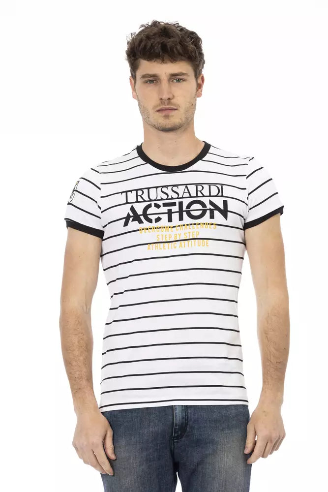 Trussardi Action Weißes Baumwoll-T-Shirt für Herren