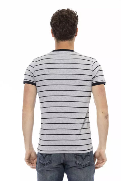 Trussardi Action Graues Baumwoll-T-Shirt für Herren