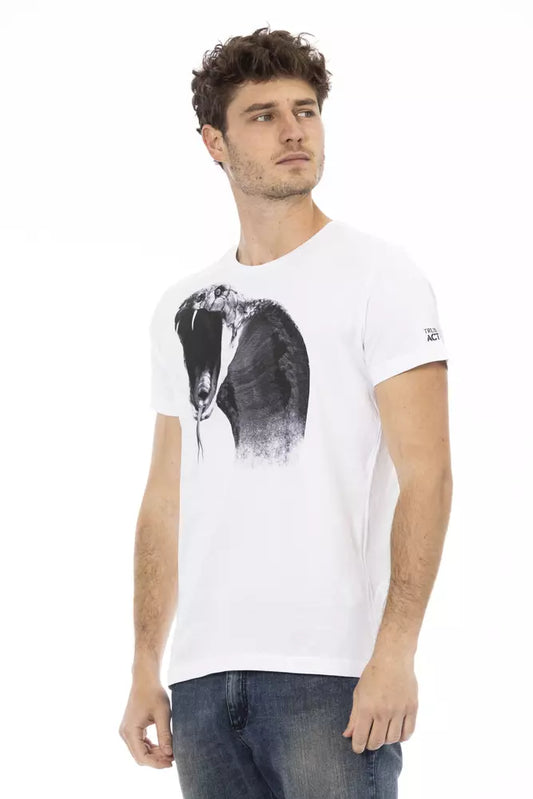 Trussardi Action Herren-T-Shirt aus weißer Baumwolle