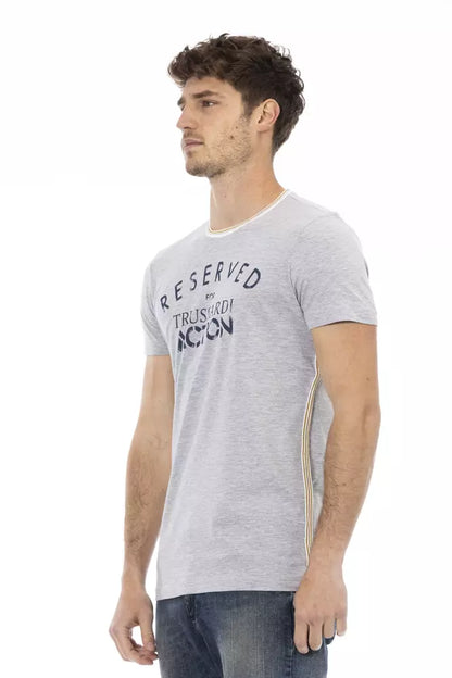 Trussardi Action Graues Baumwoll-T-Shirt für Herren