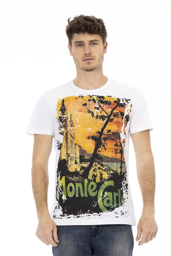 Trussardi Action Weißes Baumwoll-T-Shirt für Herren