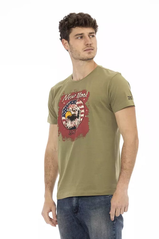 Trussardi Action Grünes Baumwoll-T-Shirt für Herren