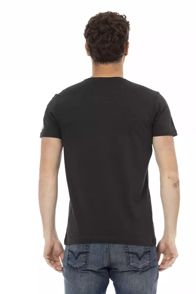 Trussardi Action Herren-T-Shirt aus schwarzer Baumwolle