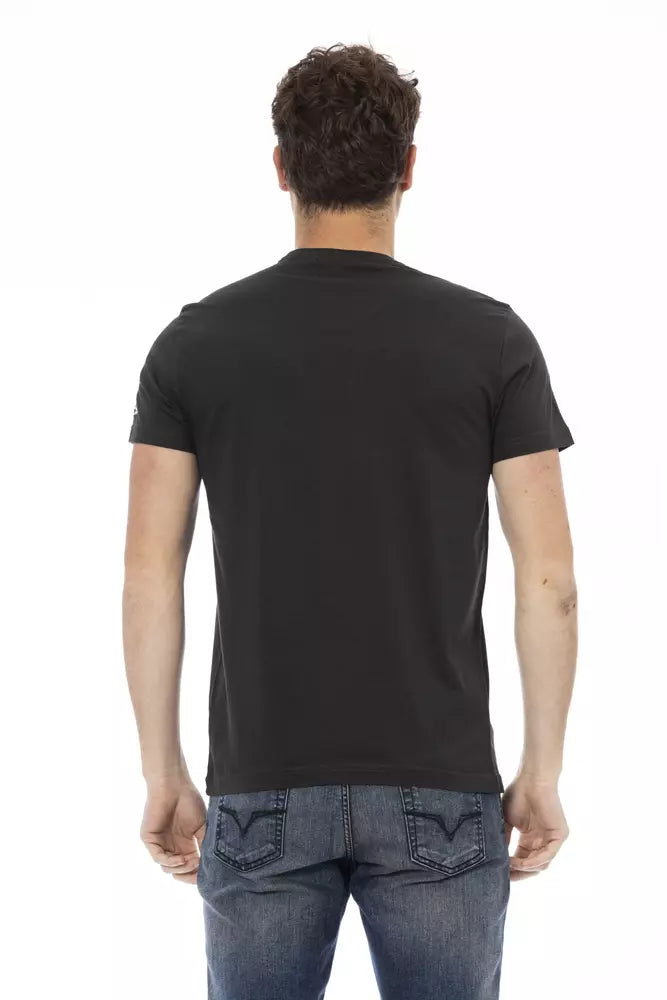 Trussardi Action Herren-T-Shirt aus schwarzer Baumwolle