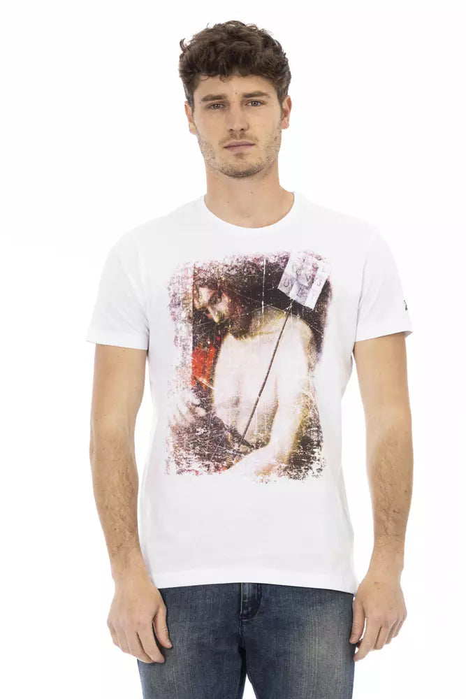 Trussardi Action Herren-T-Shirt aus weißer Baumwolle