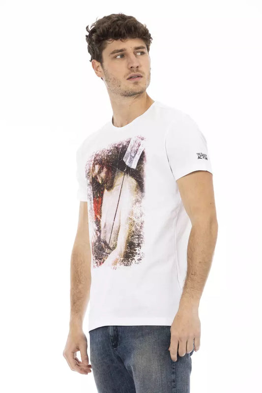 Trussardi Action Herren-T-Shirt aus weißer Baumwolle