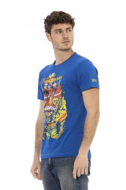 Trussardi Action Herren-T-Shirt aus blauer Baumwolle